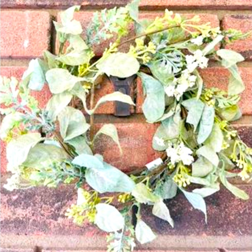 *Mixed Lamb’s Ear Candle Ring or Small Wreath